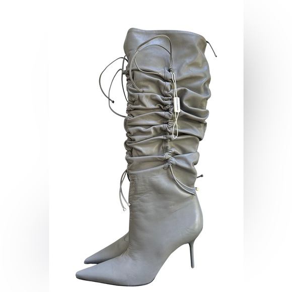 Dolce & Gabbana Shoes Dolce Gabbana Light Grey Leather Boots 4